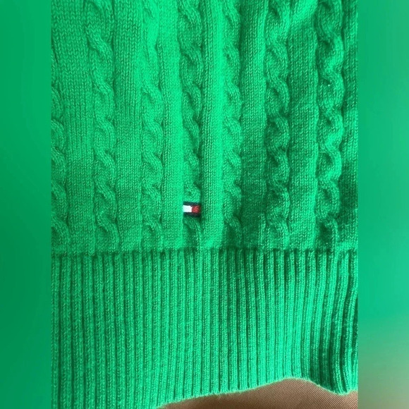 Tommy Hilfiger Green Sleeveless Cable Halter Sweater Women’s Sz M - Picture 5 of 10